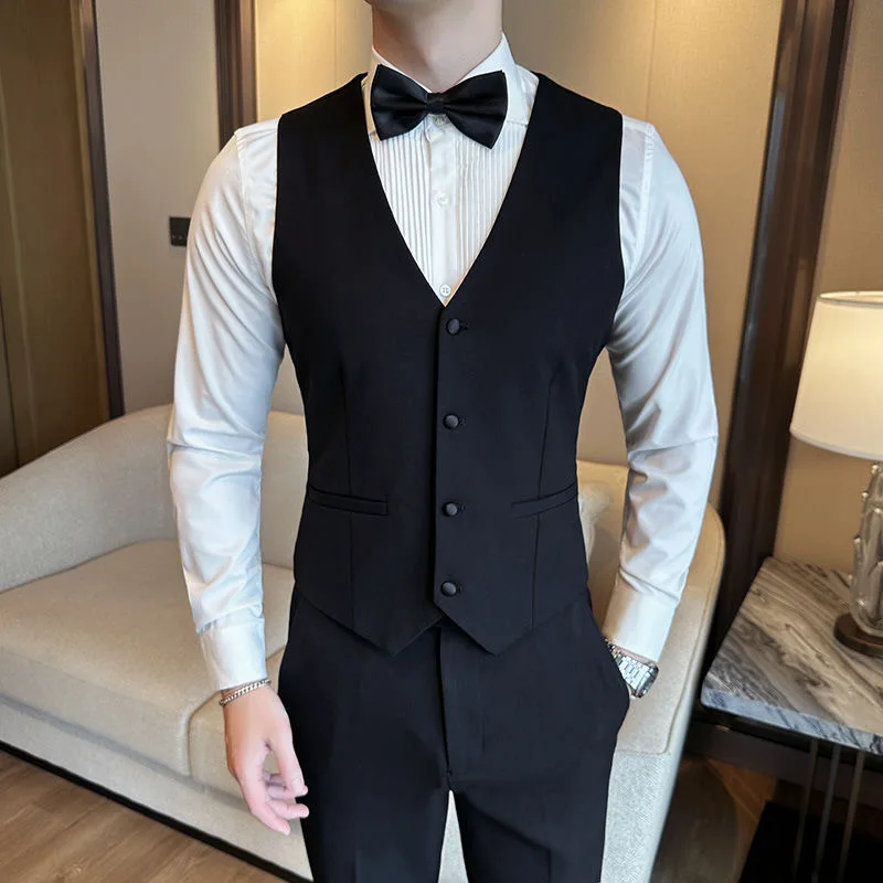 Chemise à nœud papillon pour homme, tenue de mariage, 77