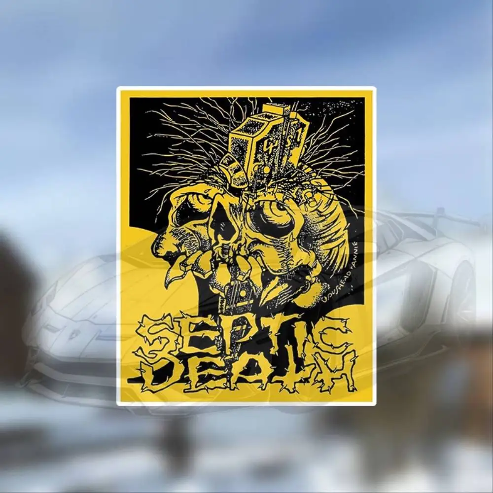 Septic Death Themed Durable Vinyl Decal Sticker For Vehicle Wall Cup Tumbler Phone Laptop Waterproof Stickers For Decorating Car