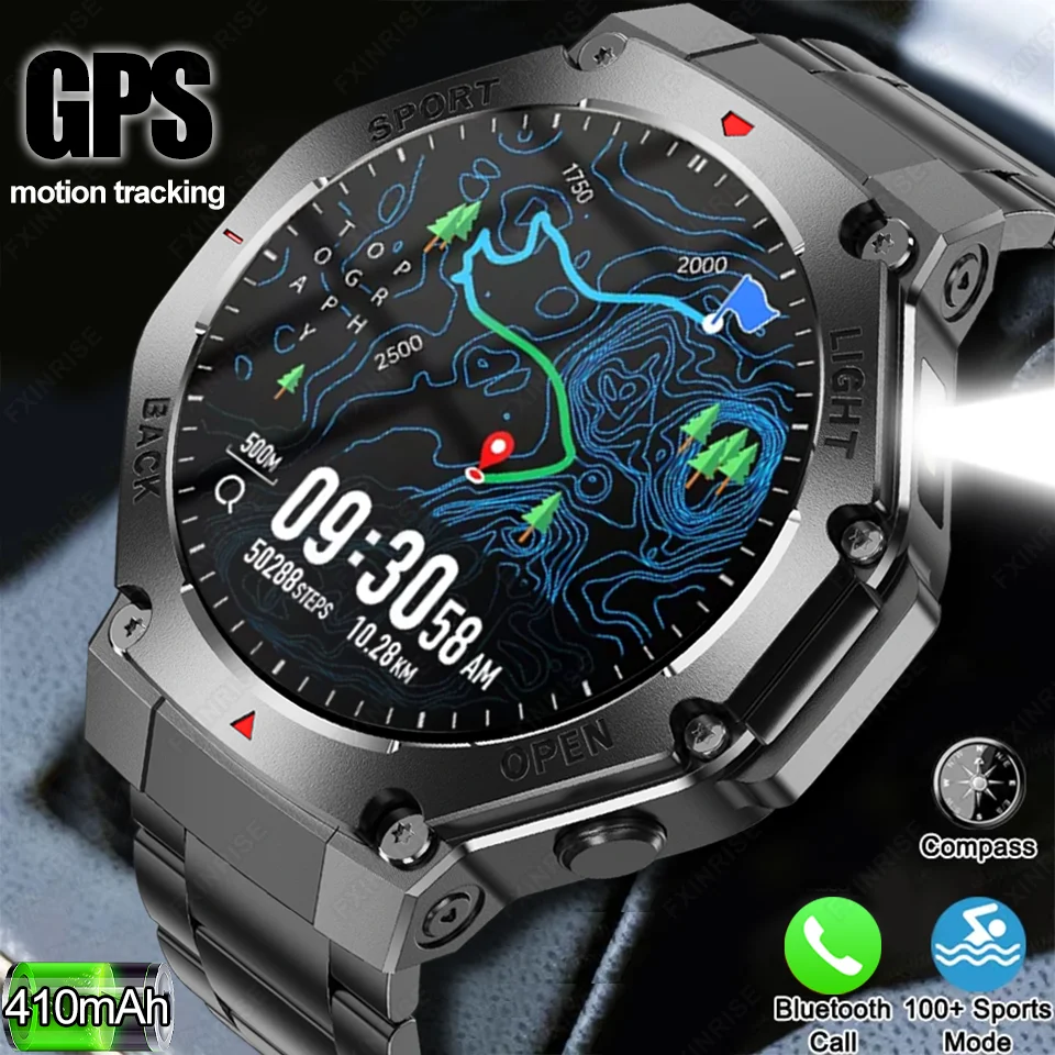 

2025 New Smart Watch Men Sport Watch Outdoor Flashlight 360*360 Ultra HD Screen Waterproof Fitness Bluetooth Call Men Smartwatch