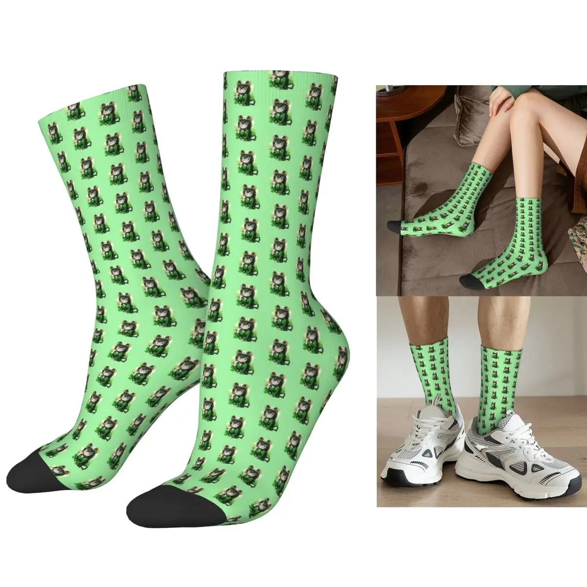 

Asui Tsuyu (Froppy) My Hero Academia Socks Harajuku High Quality Stockings All Season Long Socks Accessories for Man's Woman's