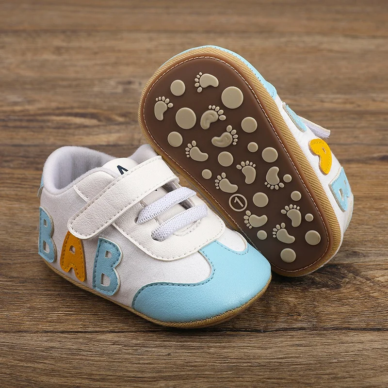 Baby Boy Girls Shoes Newborn Sneakers First Walkers Infant Toddler Anti-Slip Soft Sole Letter Print Newborn Baby Shoe 0-18 Month