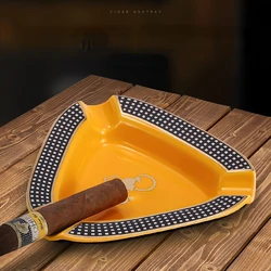 Cigar Ashtray Creative Triangle Portable Three Cigarette Slot Ceramic Ashtray Smoking Accessories