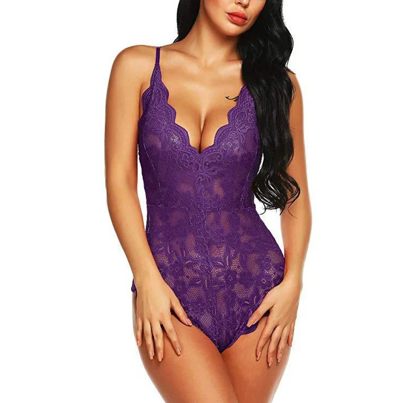 

Top Fashion Sexy Multi-Color Lace Women'S One-Piece Suit Europe And The United States New Style Erotic Underwear Wholesale