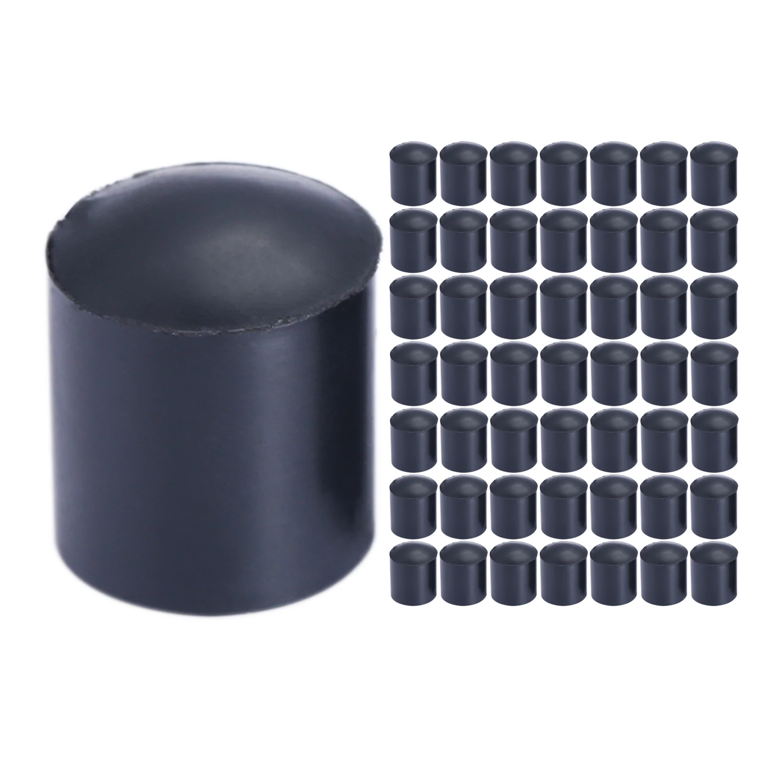 50pcs Rubber Round Tube End Push-in Cap Cover M6 M8 M10 M12 Pipe Plug Screw Thread Protector Bolt Safety Chair Feet Table Tip