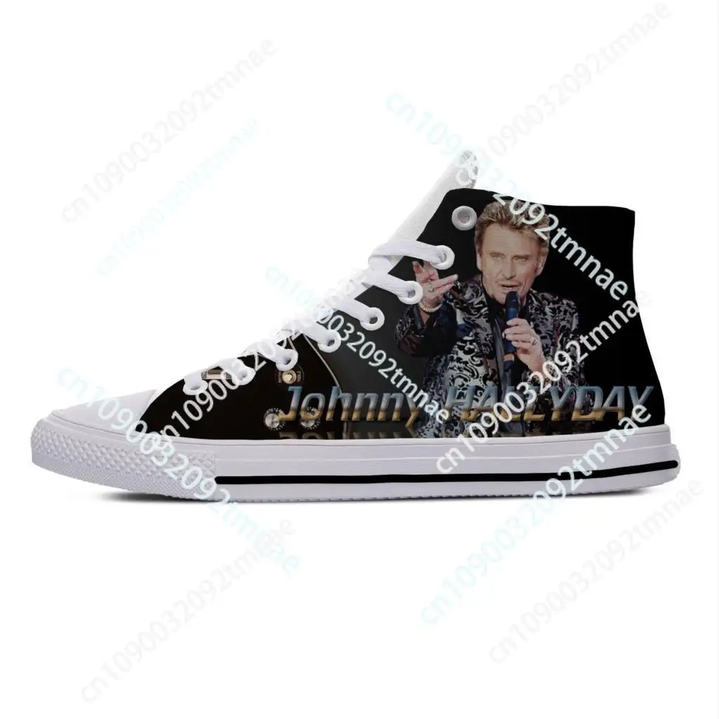 

Johnny Hallyday Rock Music Singer Fashion Popular Casual Cloth Shoes High Top Lightweight Breathable Custom Men Women Sneakers