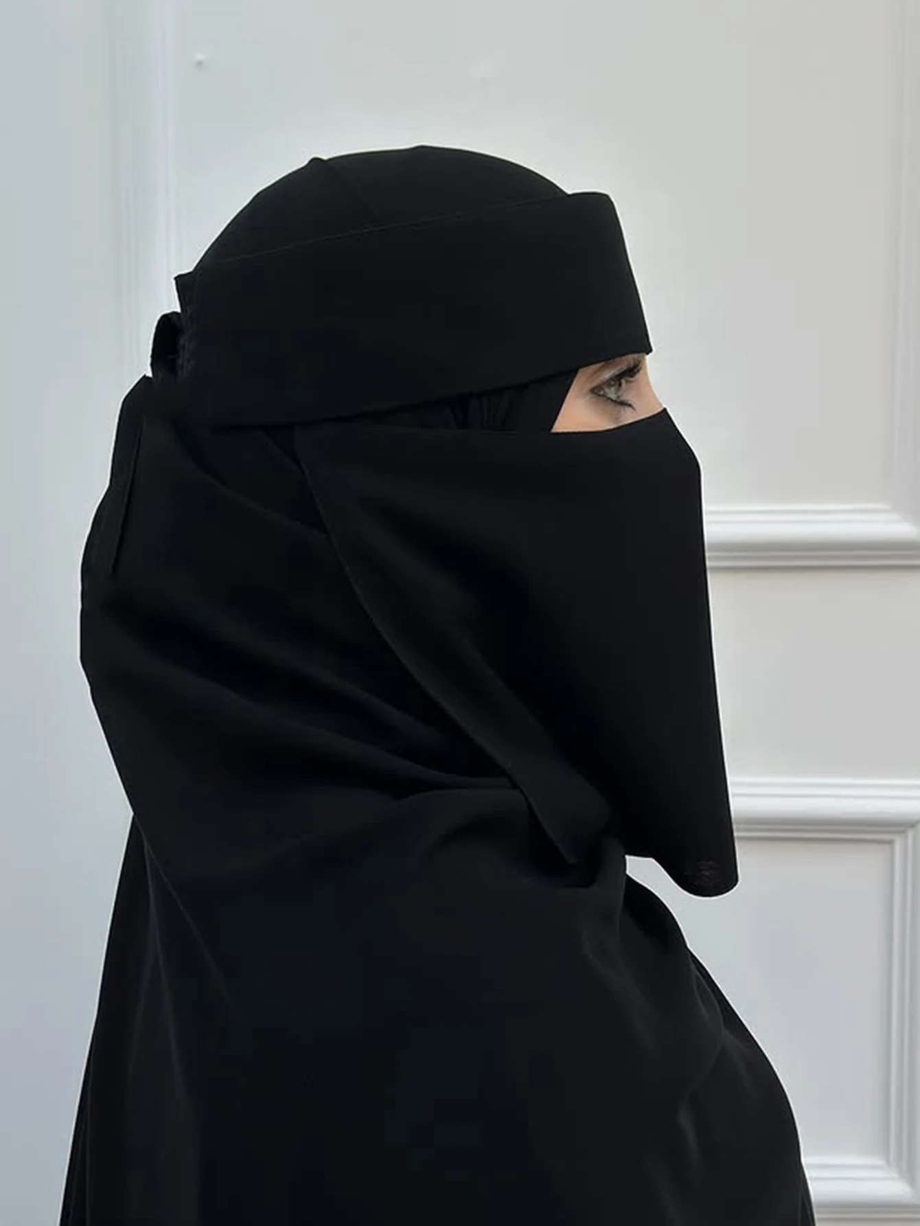 Niqab curto pitada olho respirável nida eid ramadan atacado muçulmano feminino hijab saudita rosto capa véu niqab