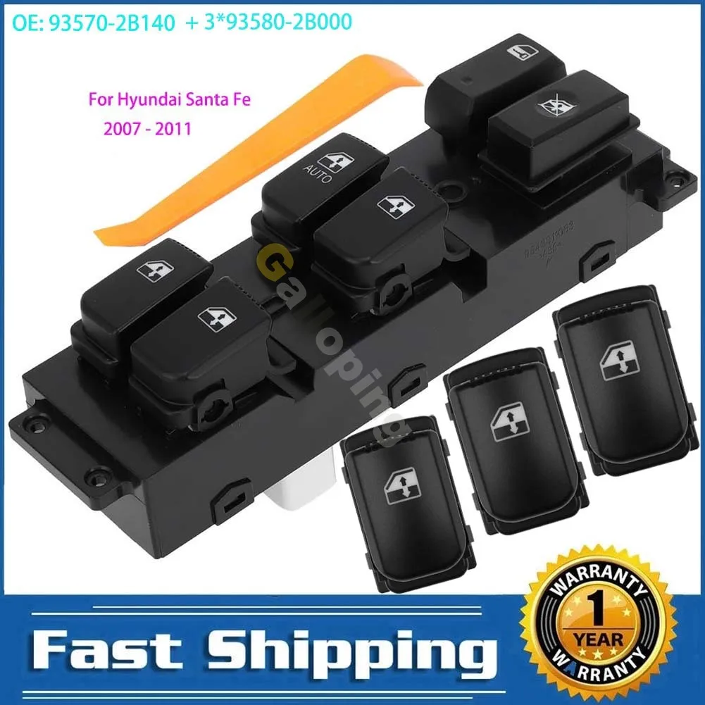 Front Left Electric Master Window Control Switch For Hyundai Santa Fe 2007 08 09 - 2011 Car Accessories 93570-2B140 93570-2B000