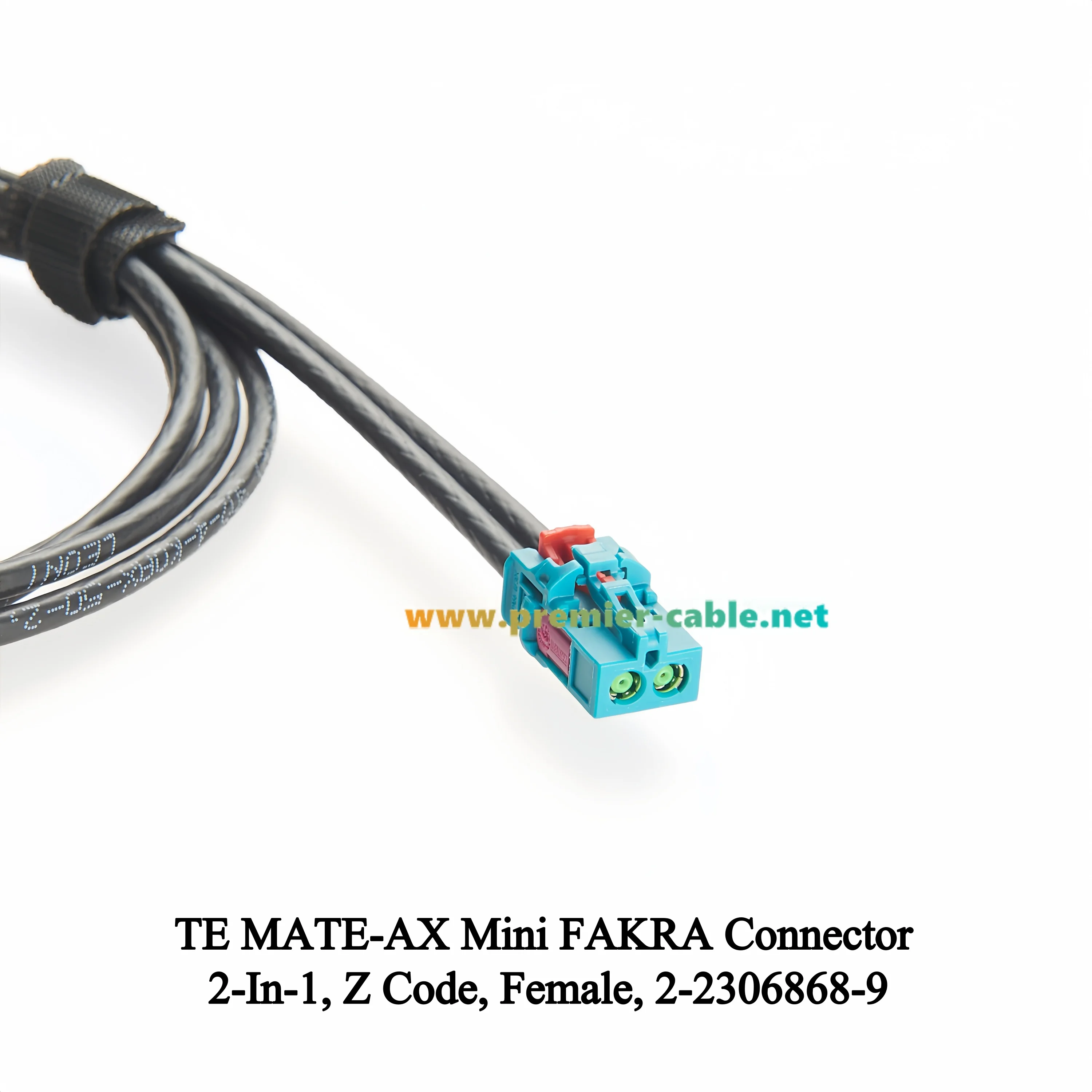2-in-1 TE Mate-AX Mini Fakra Z auf Fakra-Buchse, zwei Anschlüsse, HF-Koaxialkabel, 2-2306868-9 auf 2-2326910-0, Kfz-Videokabelbaum – Detail 4