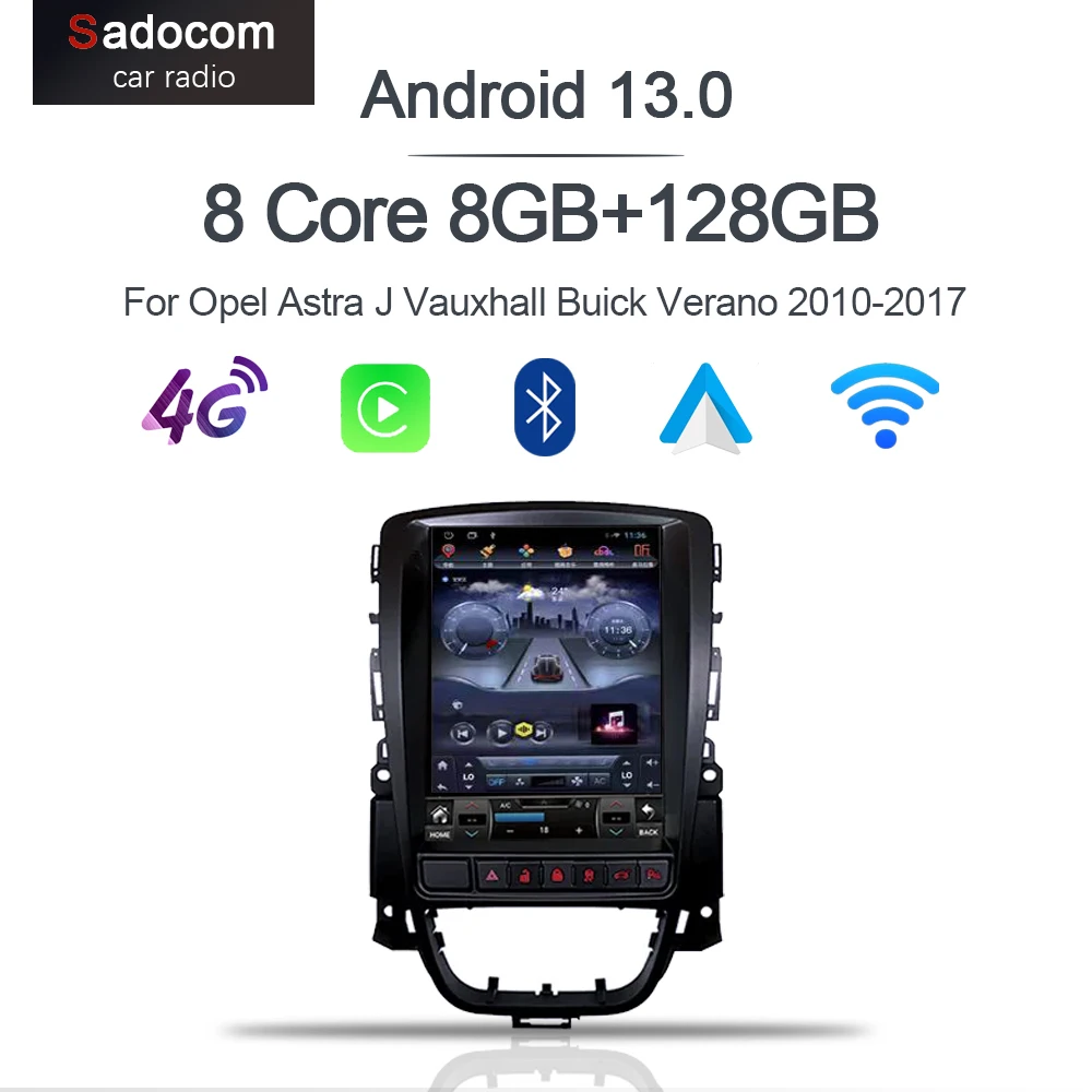 Carplay 9.7' Android 13 Multimedia 8GB+128GB Car Player GPS WIFI Navigation For Opel Astra J Vauxhall Buick Verano 2010-2017