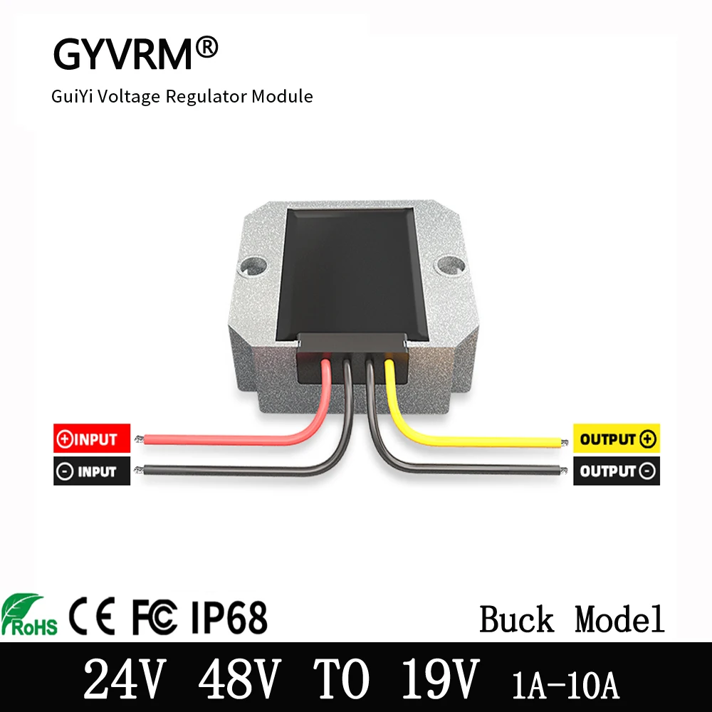 

DC-DC 24V to 19V 10A step-down 36V 48V to 19V 10A voltage regulator 190W car laptop power supply 19V DC converter