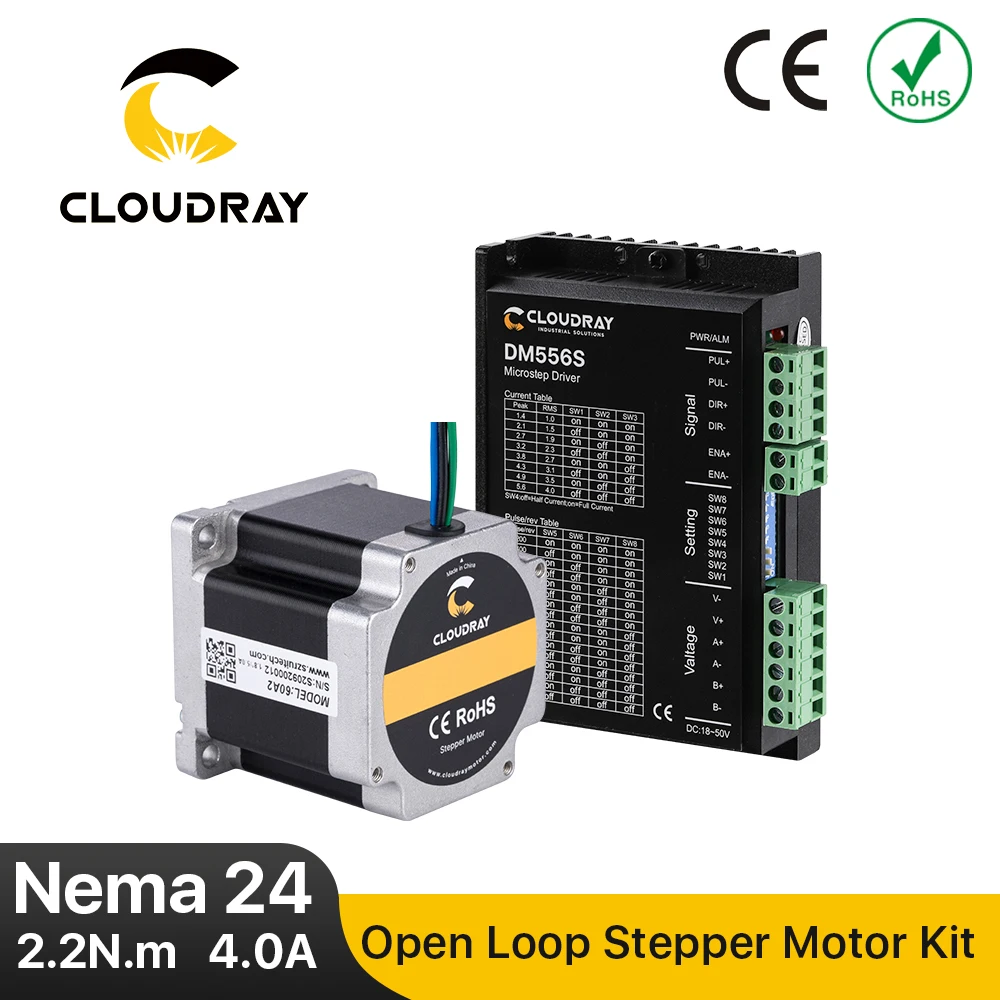 

Nema 24 Stepper Motor Kit 2 Phase 2.2N.m 4A Stepper Motor 18-50VAC Driver for CNC Kit Engraving Milling Machine