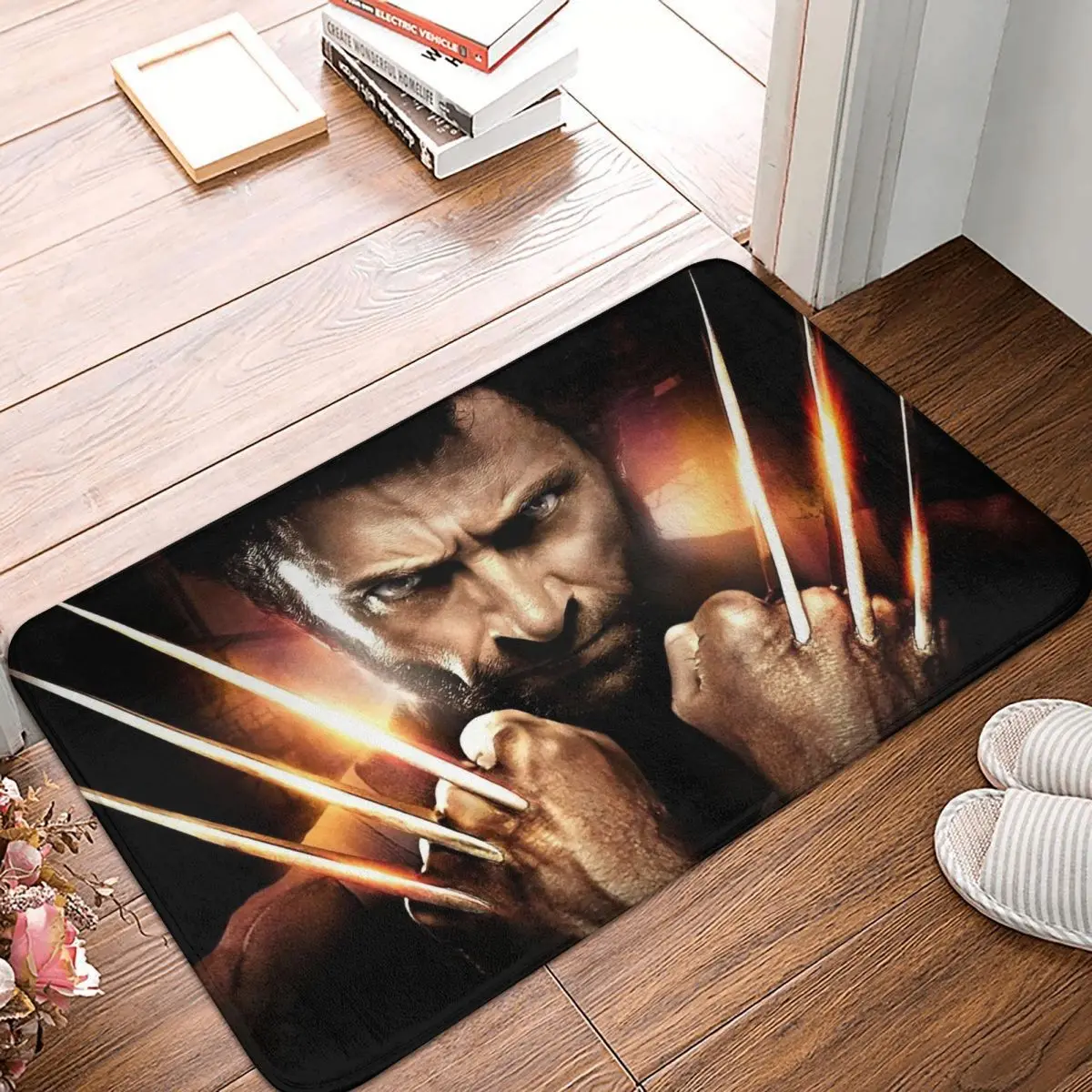 Marvel X-Men OriginsꬆWolverine Non-slip Doormat Knife Living Room Kitchen Mat Welcome Carpet Flannel Pattern Decor