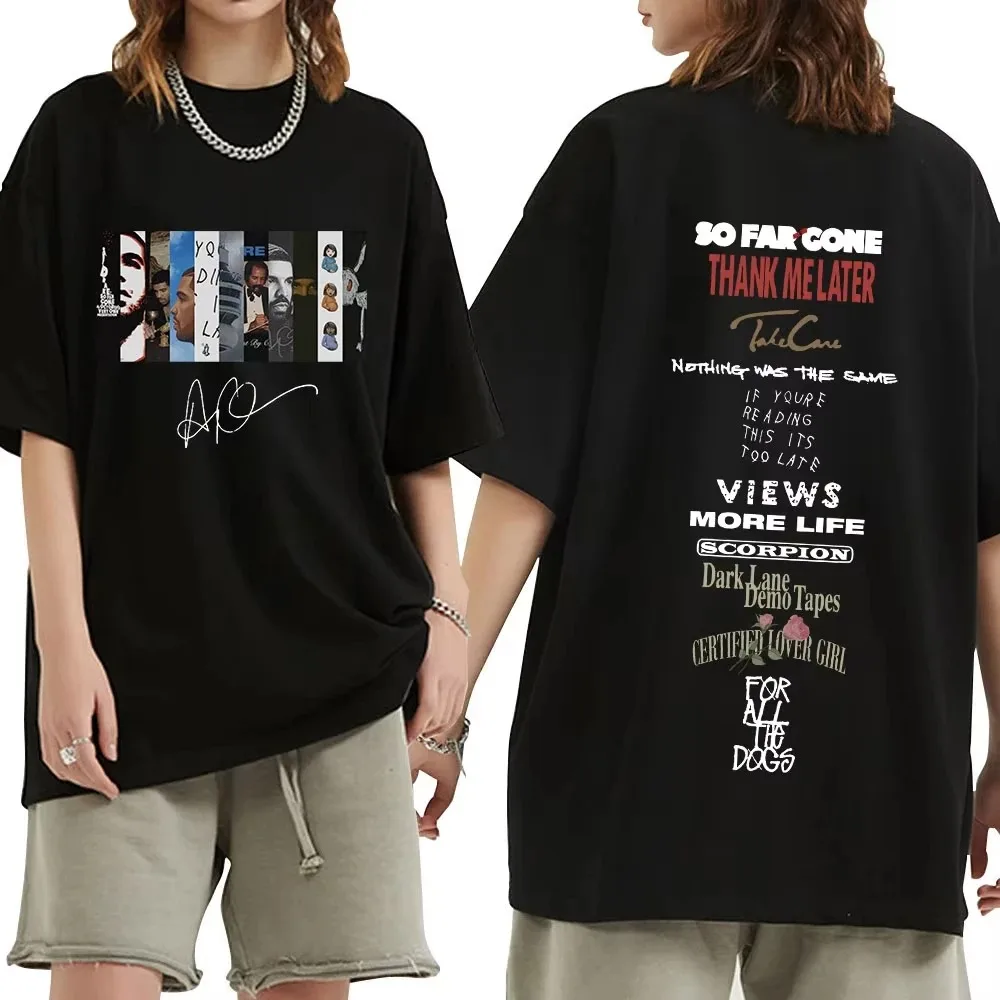 

Футболки с графическим принтом музыкального альбома рэпера Дрейка, мужские и женские винтажные эстетичные футболки в стиле хип-хоп с коротким рукавом, удобные футболки оверсайз