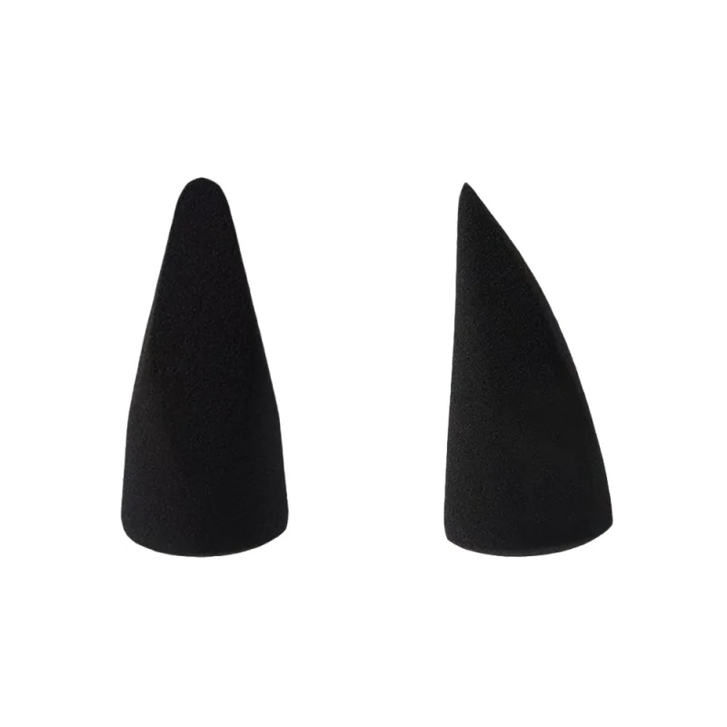 Esponja de maquiagem para ponta do dedo, 2 cores, uso seco e molhado, base, corretivo, ovo cosmético, feminino, esponja de maquiagem de precisão, ferramenta de beleza