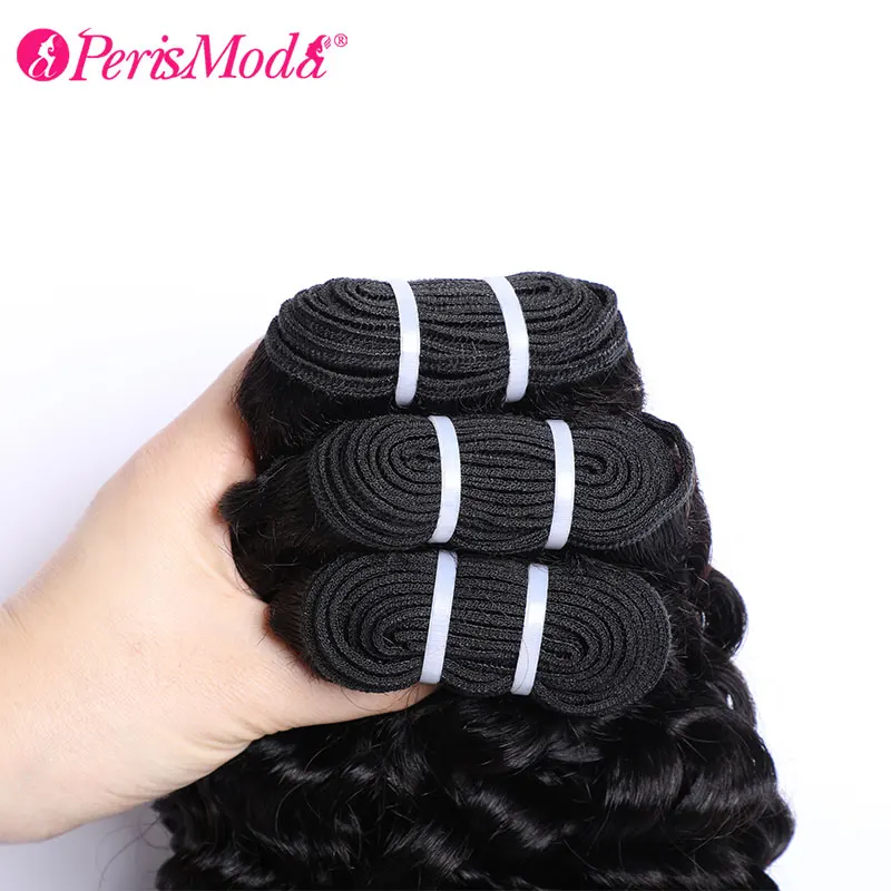 Bundles de cheveux humains Deep Wave, tissage brésilien, extensions de cheveux vierges, support et ondulé, 30 po, 1 pièce, 3/4 pièces