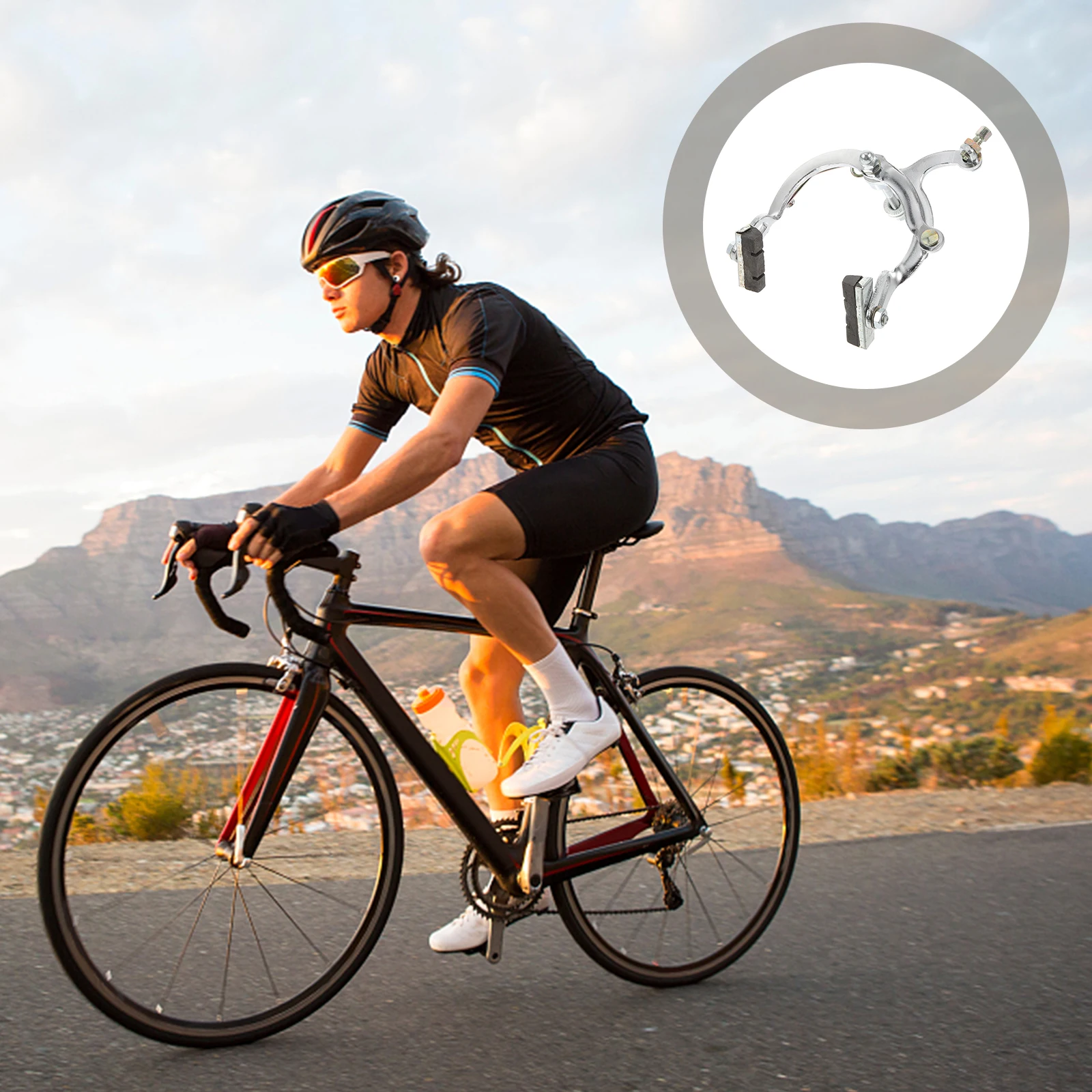 

Bicycle Clamp Brake Calipers Rubber Metal Accessories Pads Replacement Blocks Mountain Brakes Road Bike Parts Long Time Use