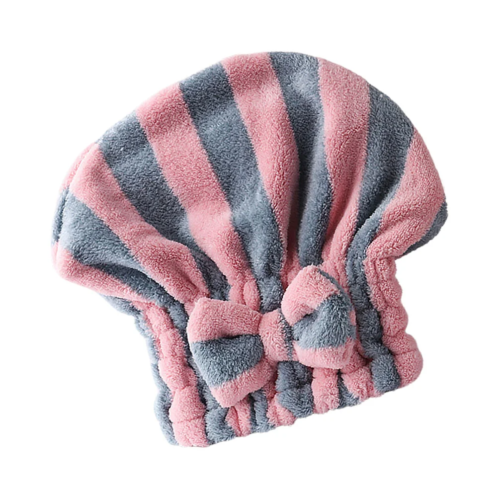 

Microfiber Hair Turban Striped Dry Cap Absorbent Shower Quick Towels Colorful Bathing