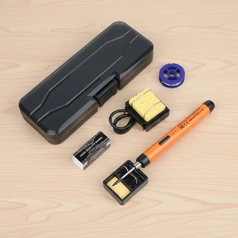 1 Set USB Soldering Iron Kit With Fast Heating Extra Tips And Storage Case For Electronics Repair DIY Projects