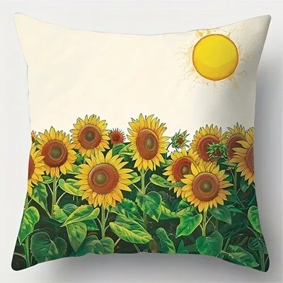 Sunflowers And Truck: Adorable Decorative Pillows Pattern Cushion Cover Suitable For Sofa Bedroom Car Pillow Cover