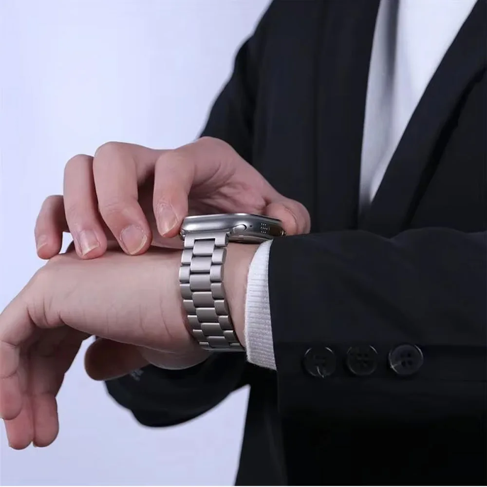 حزام معدني لساعة أبل الترا 3 2 49 ملم 11 10 42 ملم 46 ملم سوار معصم من الفولاذ المقاوم للصدأ IWatch 9 8 7 6 SE 45 ملم 41 ملم 44 ملم 40 ملم