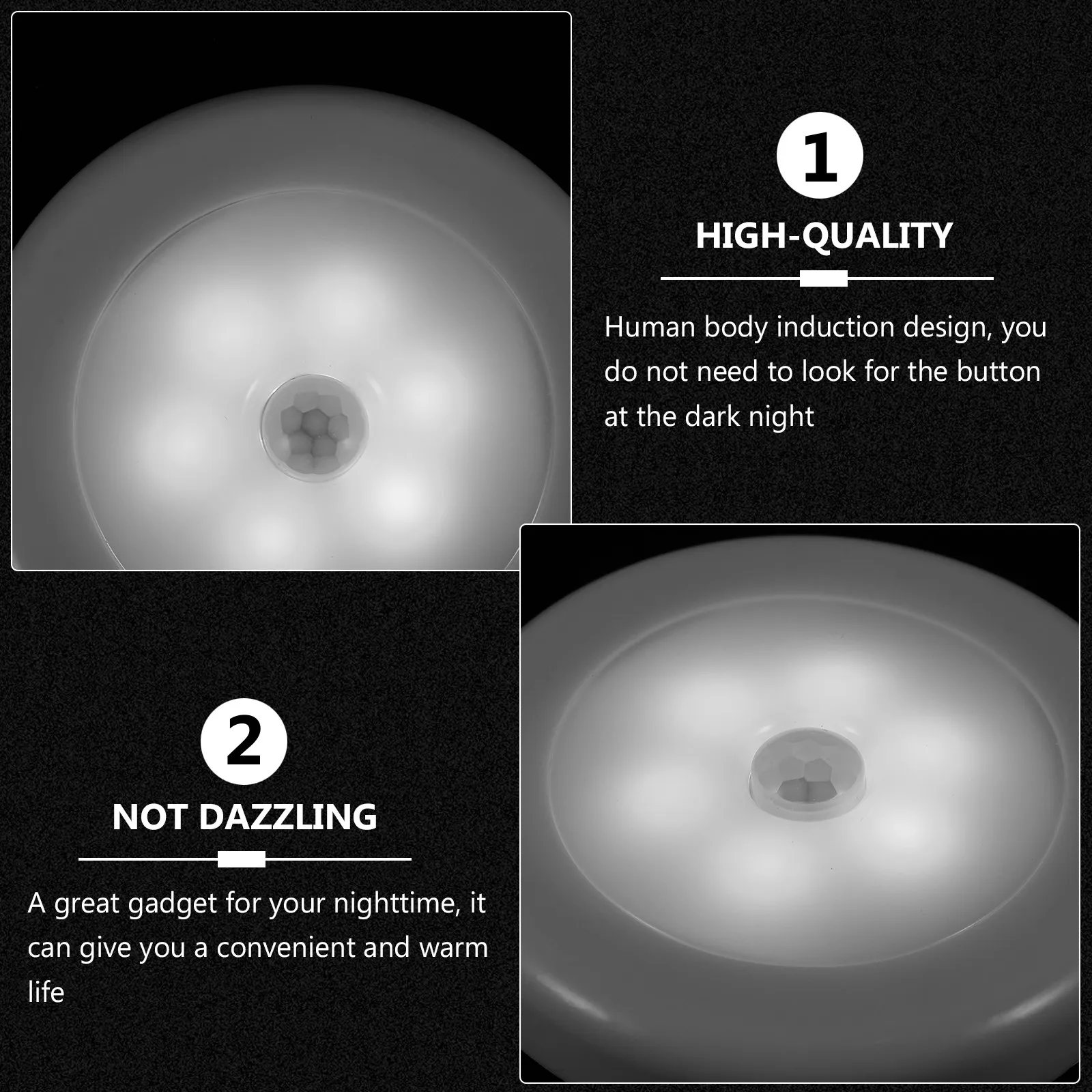 Smart Sensor Night Light Human Sensing Motion Detection LED Lamp Battery Powered for Bedroom Bathroom Kitchen Closet Porch Aisle