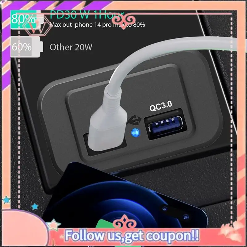 

Upgraded 4PCS 12V/24V RV USB Outlet, Dual PD3.0 Type-C (USB C) & Quick Charge QC3.0 USB-A Port Panel Mount Car USB Socket Charge