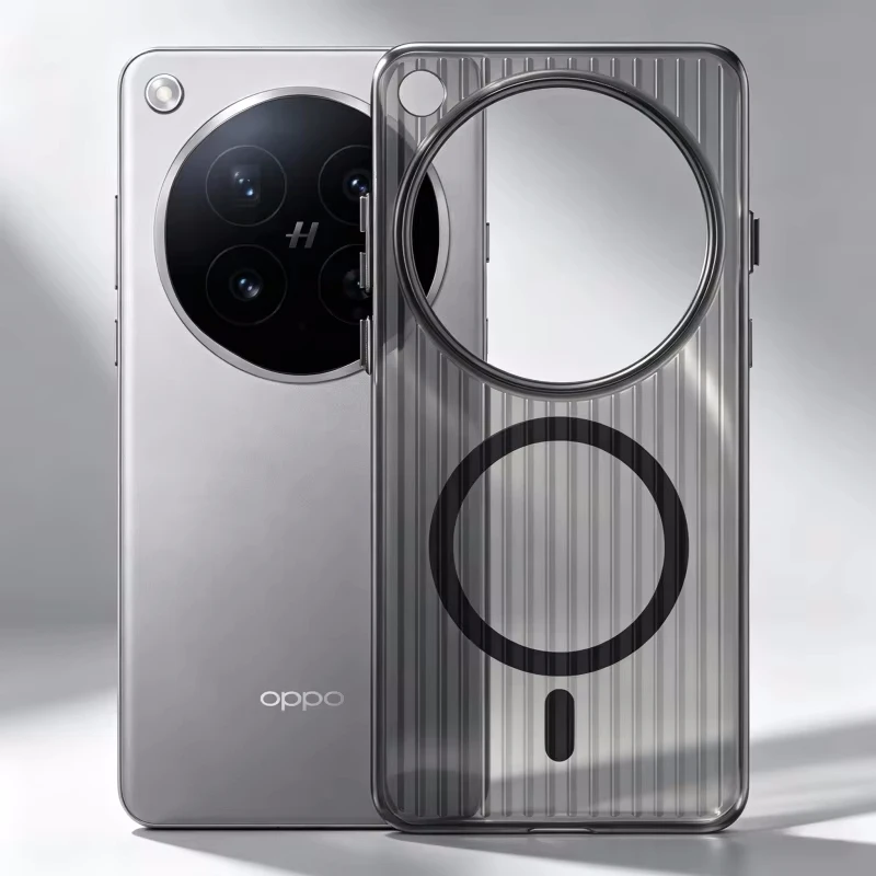 

For OPPO Find X9 Ultra Case For MagSafe Magnetic Matte Transparent Luggage Stripe Slim Cover For Find X9Ultra 5G Shell Bumper