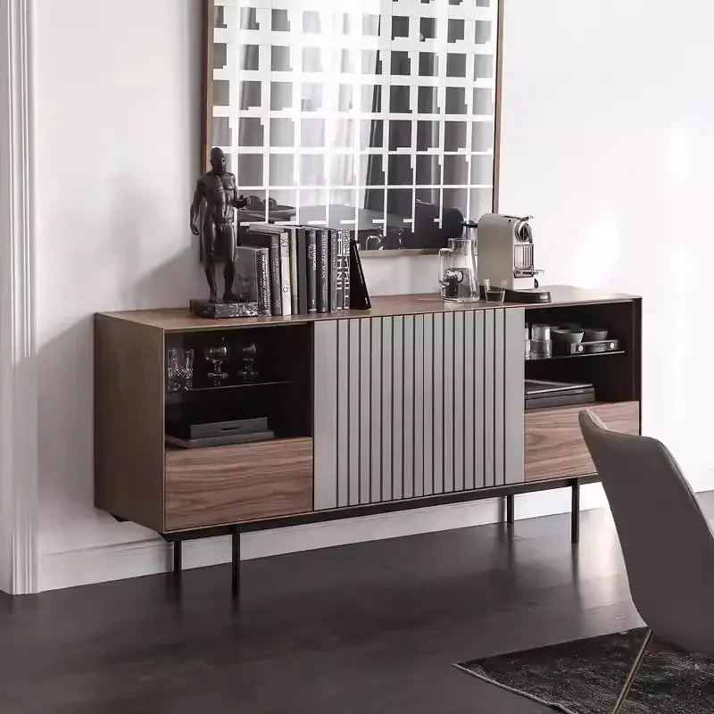 

Side cabinet Nordic simplicity Italian simplicity Walnut side cabinet Living room locker Entrance cabinet Simple modern