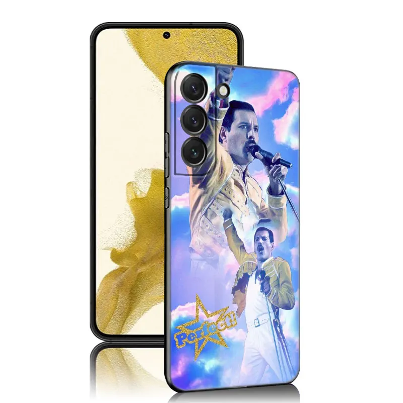 Freddie Mercury Queen Phone Case For Samsung Galaxy S23 S21 S20 FE S24 S22 Ultra S10E S10 S9 S8 Plus Black Silicone Cover