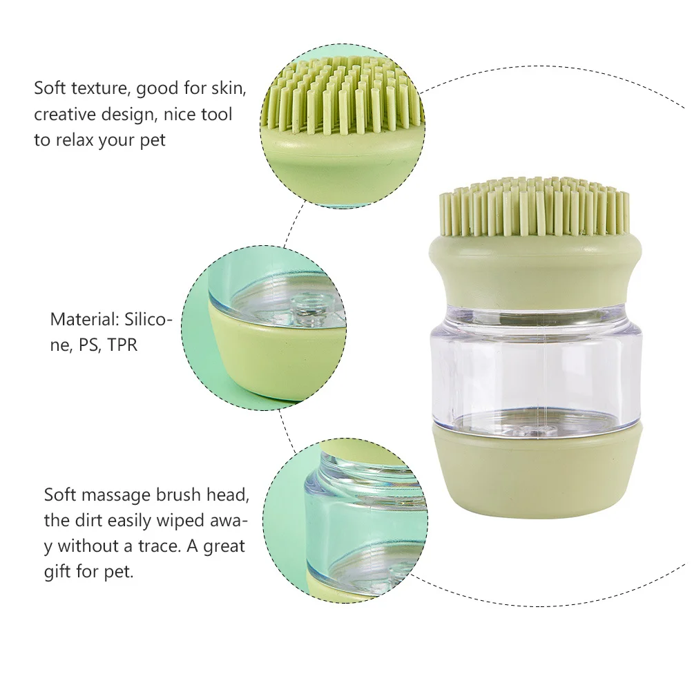 

Dog Cat Pet Silicone Shampoo Dispenser Bath Brush Soft Massage Shower Scrubber Grooming Bathing Tool Pet Shower Brush