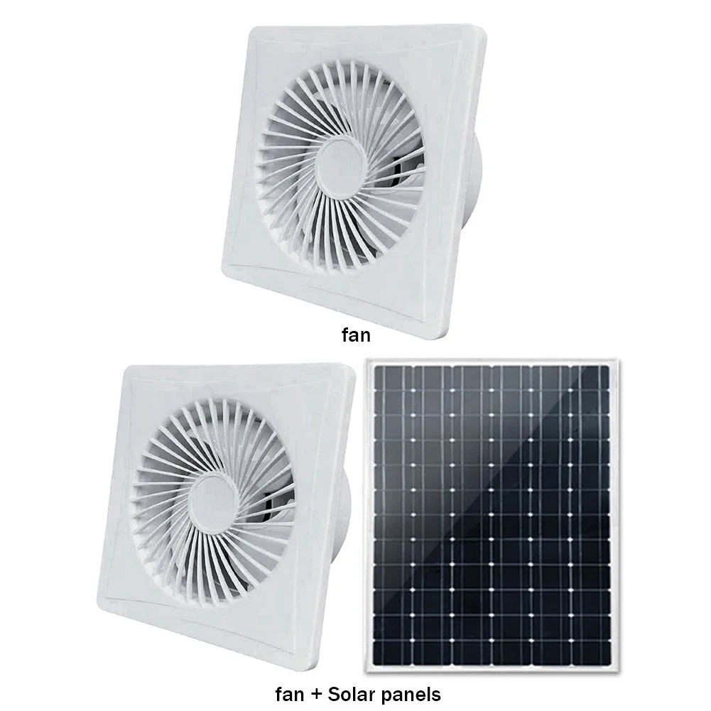 Solar 12V Extractor Ventilation Fan Anti-Mosquito Design Air Vent Window Wall Fan Ventilation Blower for Bathroom Kitchen Toilet