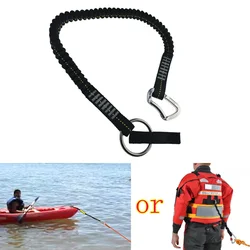 25KN 95cm Kayak Cowtail Paddling Safety Reflective Tow Tether Rescue Cow Tail Rope with Two Carabiner