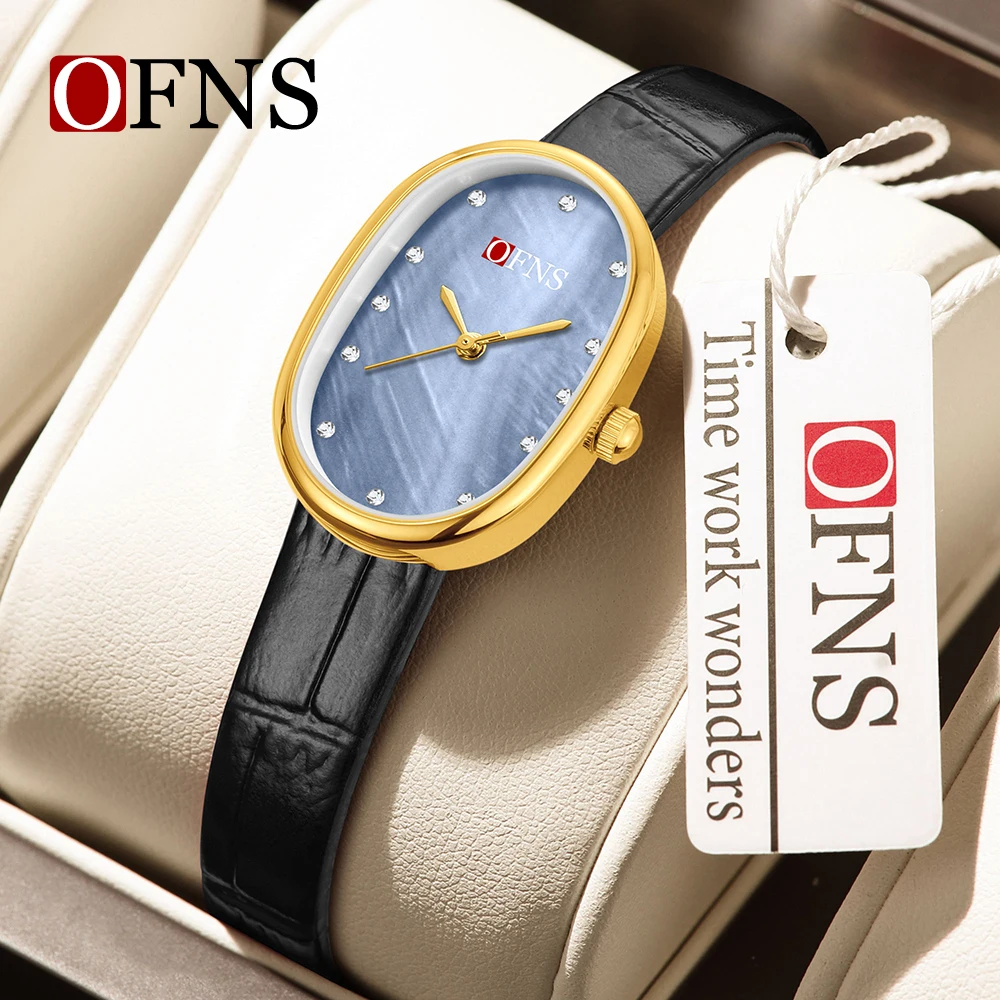 OFNS New 1531 Women's Quartz Fashion Watch, Pearl Mother Point Diamond Oval Quartz Waterproof Luxury Women's Watch 2025