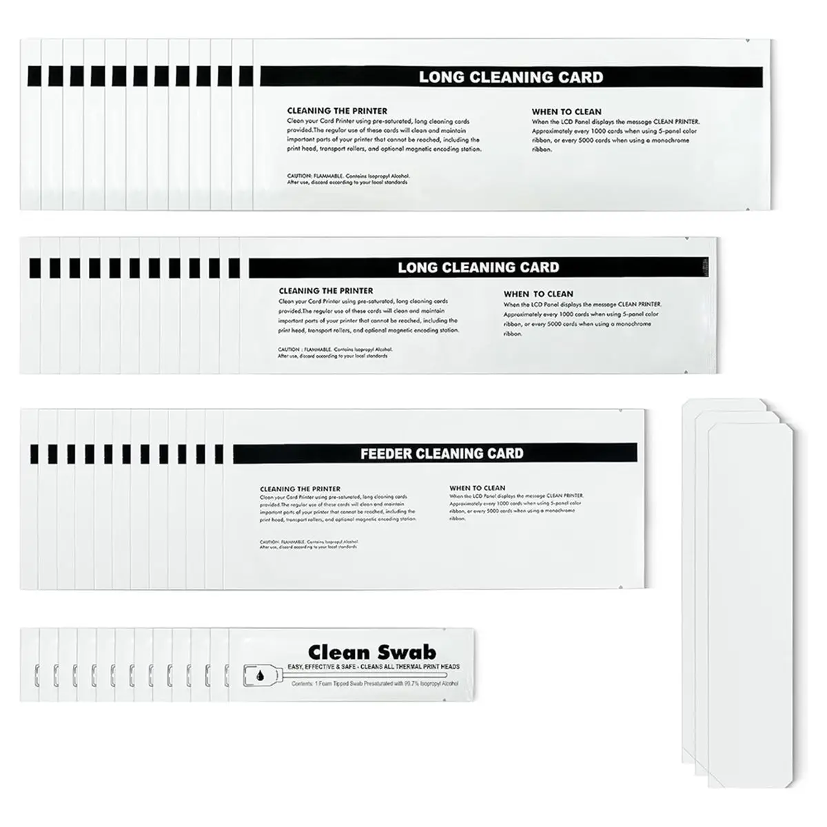 Eco-friendly Cleaning Card Kit for ZXP Series 7 ZXP 7 ID Card Printer, 12-Piece Printer & Laminator Cleaning Card Set