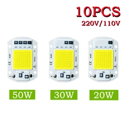 10PCS 50W 30W 20W LED COB Chip 220V Led Chip No Need Smart IC Driver Diode Chip Beads for Flood Light Spotlight DIY Lighting