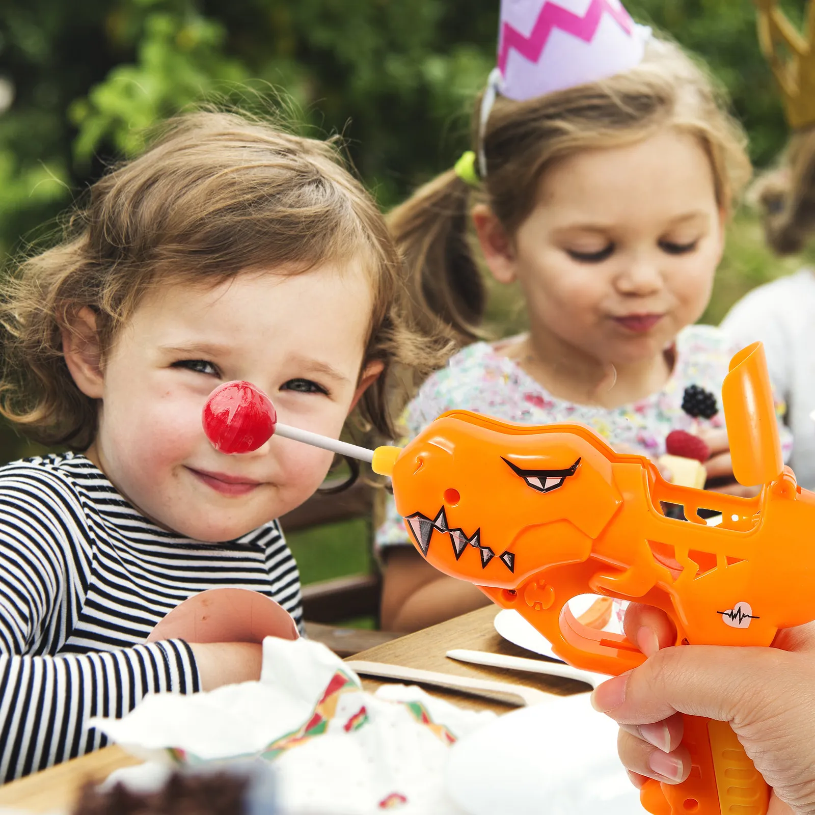 

2Pcs Lollipop Launch Candy Holder Dinosaur Robot Creative Storage Funny Birthday Gift for Kids Party Favor Lollipop Holder