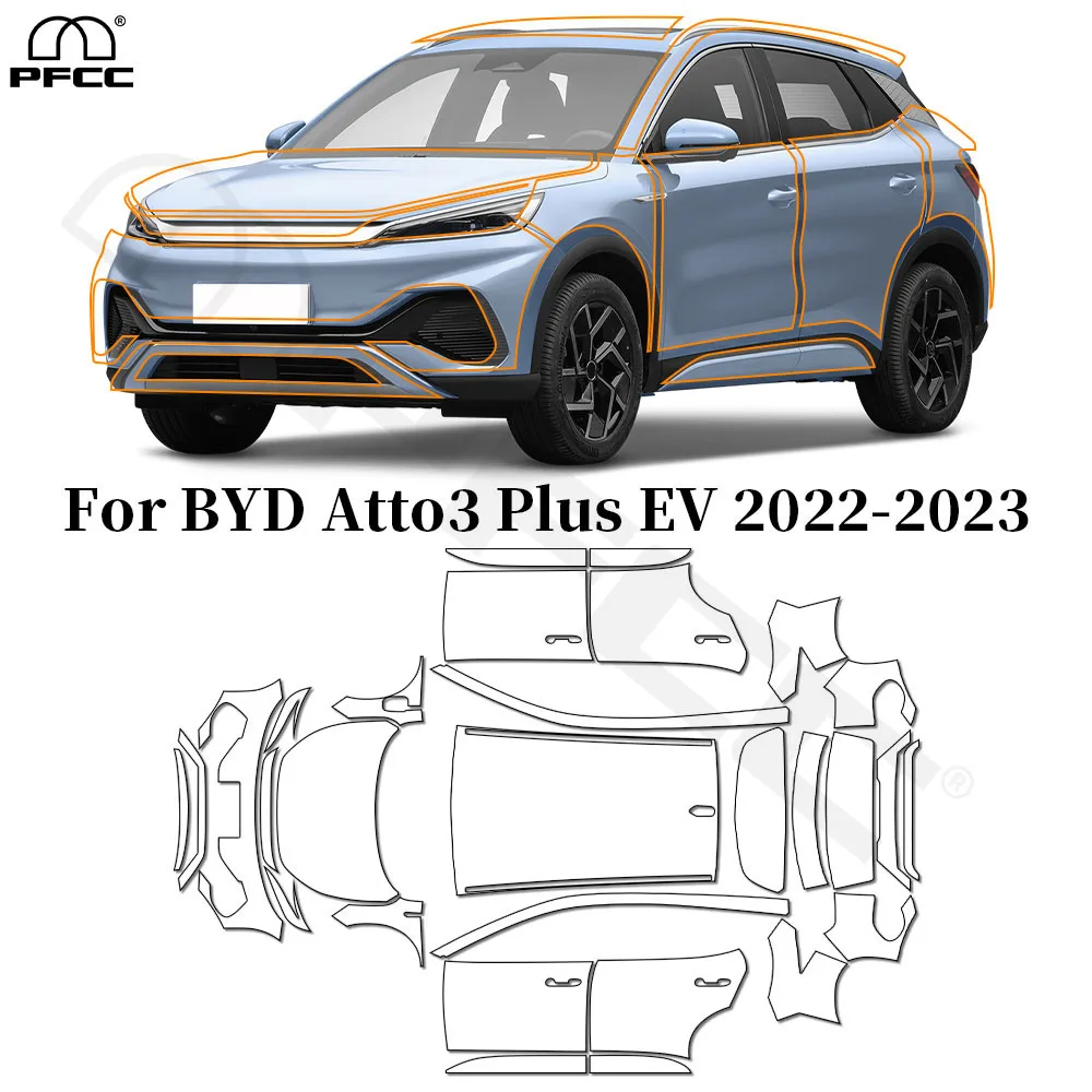 

For BYD ATTO3 Plus EV 2022-2023 TPU Paint Protection Film Anti-Scratch Car Body Clear Bra Pre-cut PPF Invisible Resistant Cover