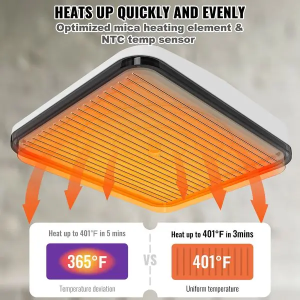 VEVOR 열 프레스 기계, 7x6 인치 휴대용 셔츠 인쇄 다기능 승화 전송 열 프레스 기계 테플론 코트