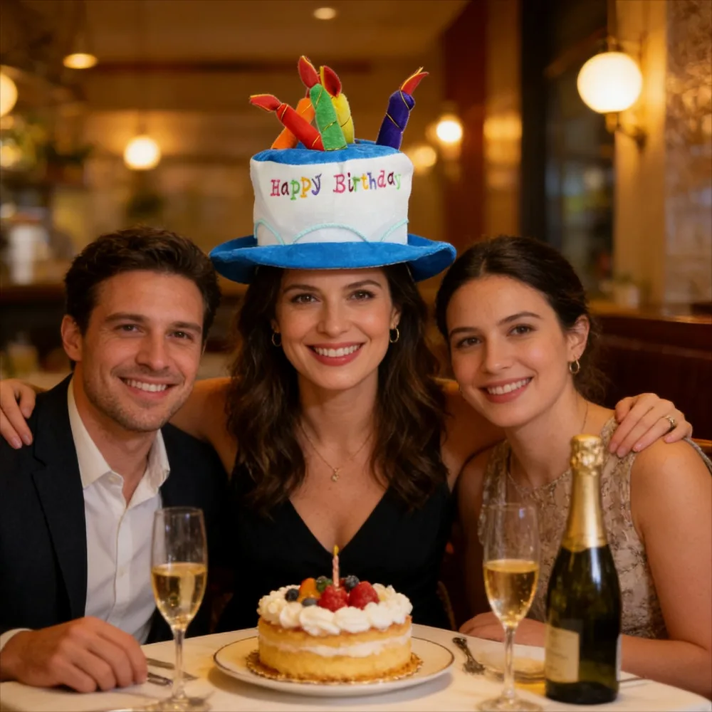 

Festive Adult Birthday Cake Hat - Party Costume Ball Performance Accessory