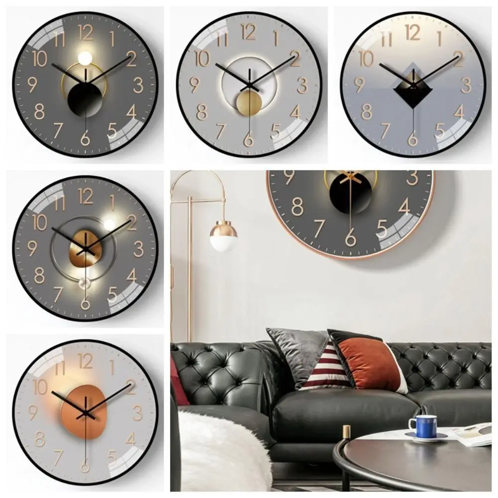 Modern Decor 8 Inches Wall Clock Silent Movement Fashion Mute Clock Geometric Design Quartz Hanging
