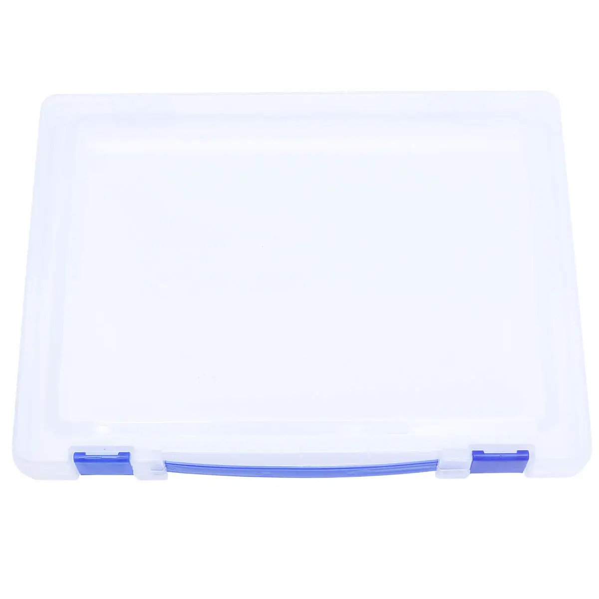 

Professional Transparent Document Storage Box Blue Buckle Stackable Portable Document Holder Clear Paper Filling File Case