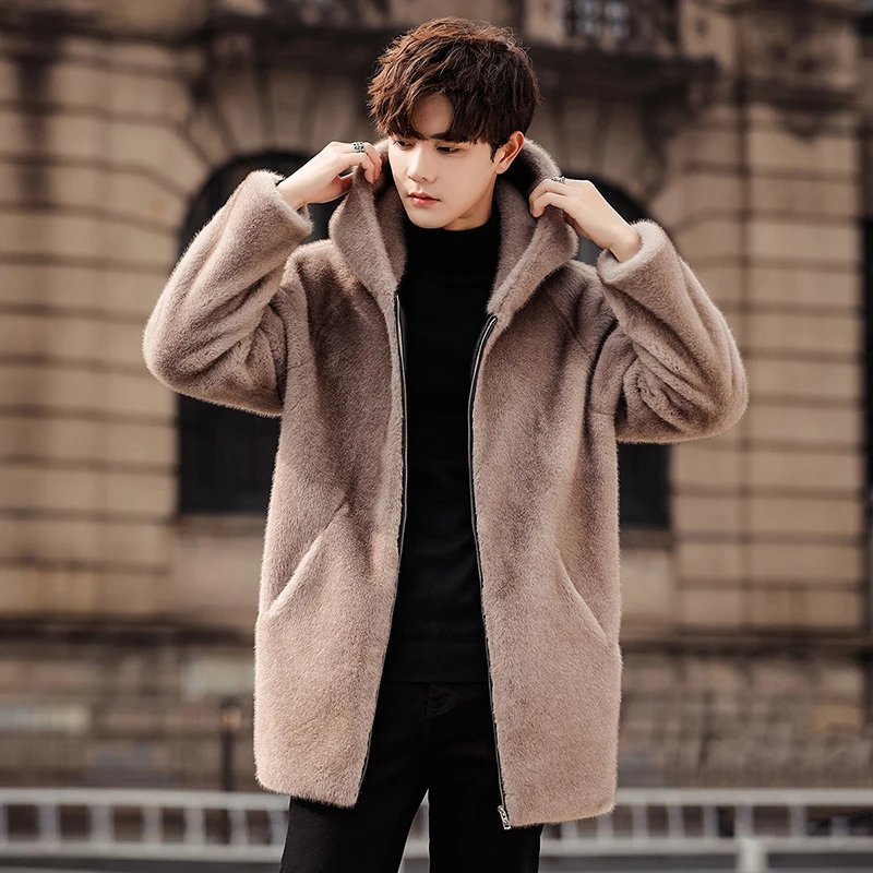 LUZHEN Thickened Faux Fur Jacket Hoodies Casual Versatile High Quality Cold Coat Design Niche Men's Clothing Tops 2024 LZ7152