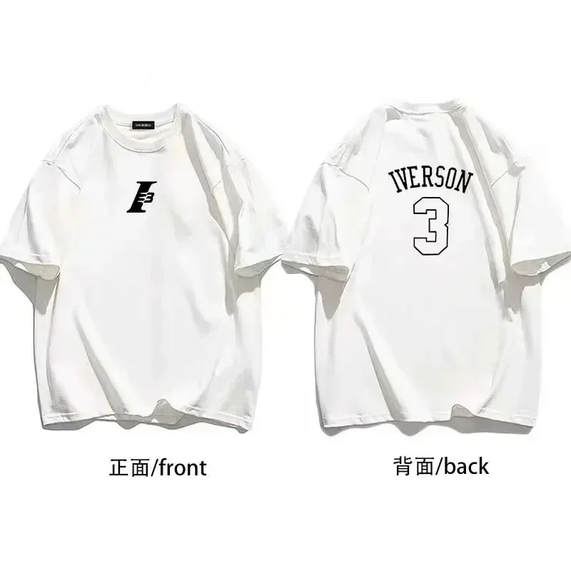 صيف جديد بأكمام قصيرة 76ers ألين ايفرسون رقم. 3 بدلات تدريب، تي شيرت رياضي للرجال، تي شيرت رجالي، بلوزة فضفاضة