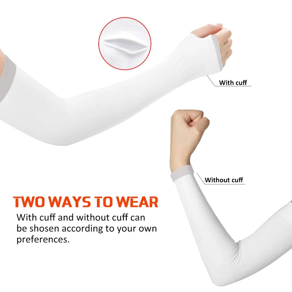 1Pair UV Sun Protection Arm Sleeves for Men Women,UPF 50 Compression Cooling Arm Sleeve Cover with Thumb Hole for Sports,Riding