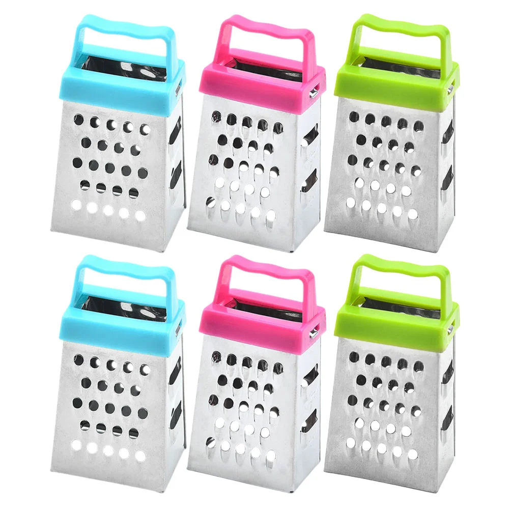 

6 Pcs Mini Grater Kitchen Supplies Vegetables Cheese Slicer for Food Plastic Stainless Steel