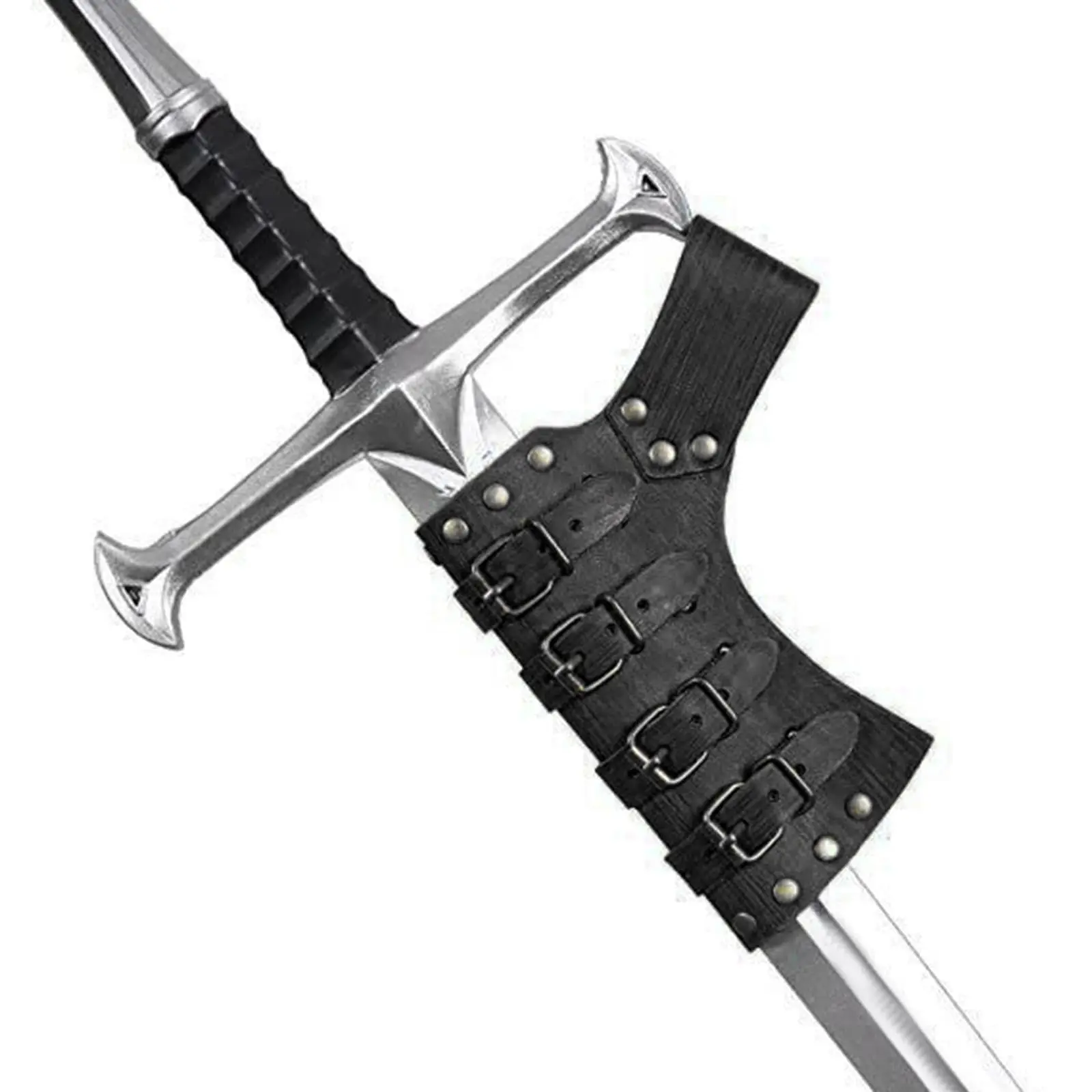 Medieval Leather Sword Frog, Leather Sword Belt, Sword Holder Belt Knight Pirate Cosplay Costume Accessory(No sword included)