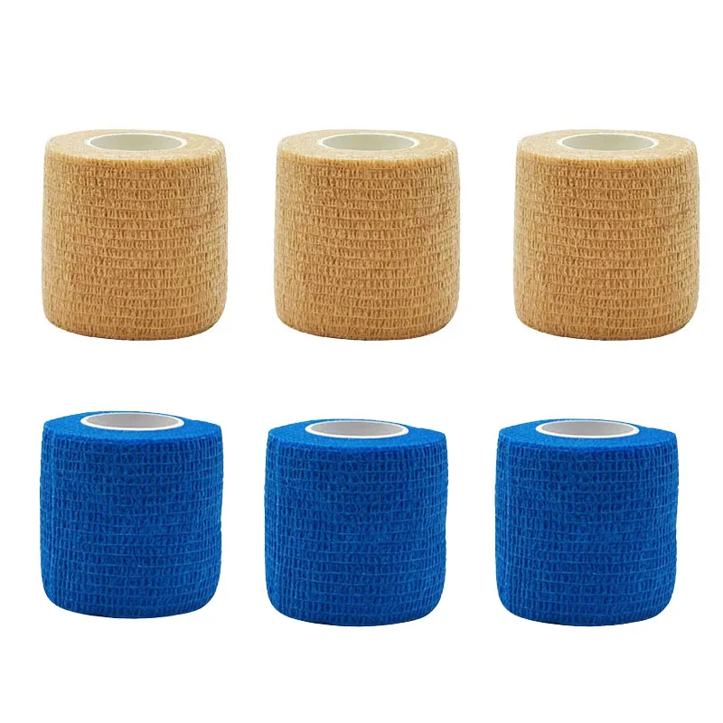 6Rolls Self Adhesive Elastic Bandage 4.5m Wrap Sports taping Elastoplast For Knee Pads Finger Ankle Palm Aid Kit  Muscle Tape