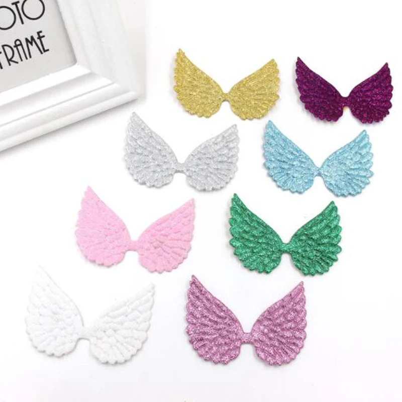 

20Pcs/lot 6.5*9cm New Glitter Wing Patches Candy Color Angel Wing Glitter Accessories DIY Handmade Decoration Appliques Material