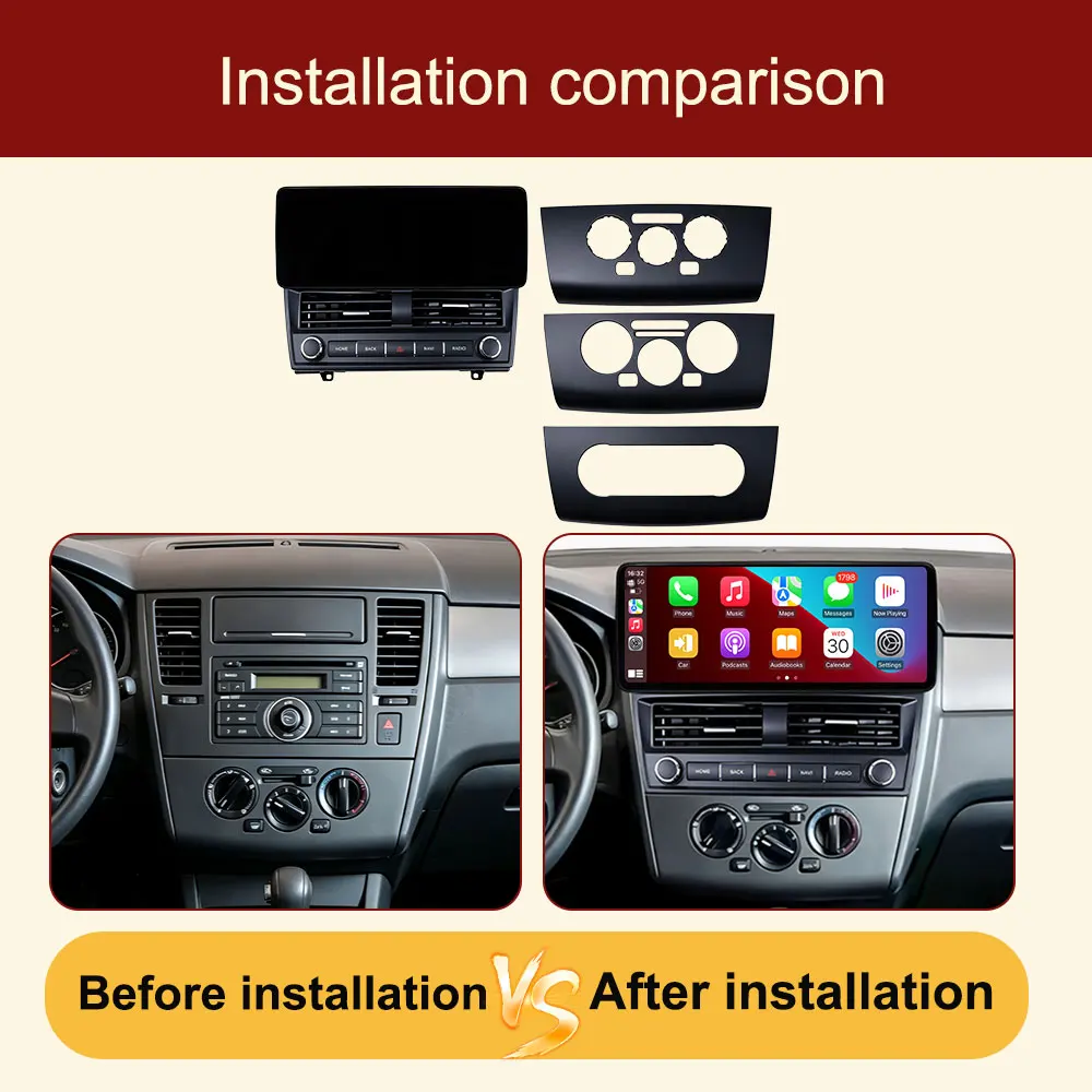 Wireless CarPlay for Nissan Tiida 2005 - 2010 Car Radio GPS Navigation Android Auto Video Audio Multimedia Player DSP Stereo BT