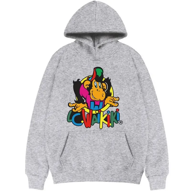 Monkey Hoodie Streetwear LC Waikiki Monkey Merchandise Hoodies Harajuku Cute Pattern Print Sweatshirt Men Women Loose Clothing